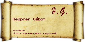 Heppner Gábor névjegykártya